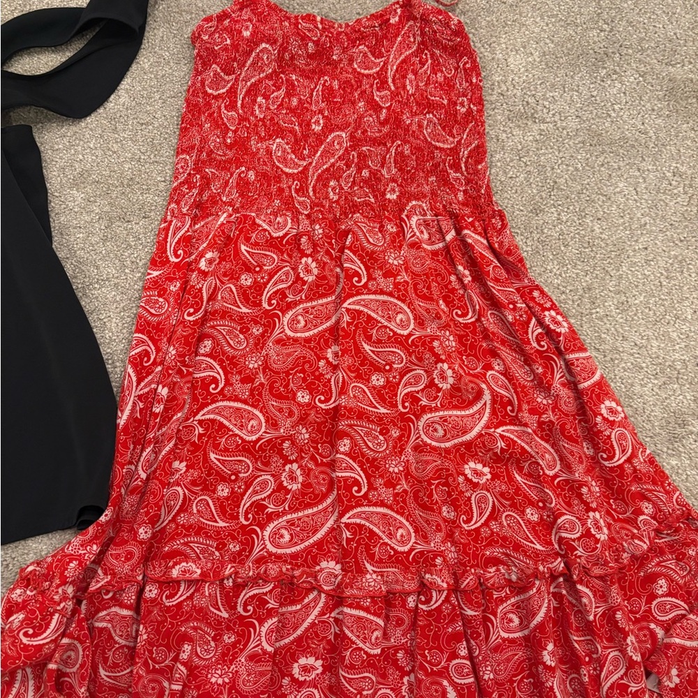 Abercrombie & Fitch top and a Red Sundress